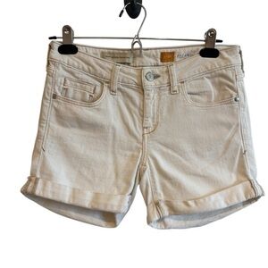 Anthropologie Pilcro and The Letterpress White Denim Jean Shorts 26 Summer Beach